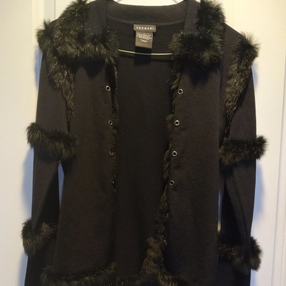 Black Vintage Vermani 80% Silk Jacket